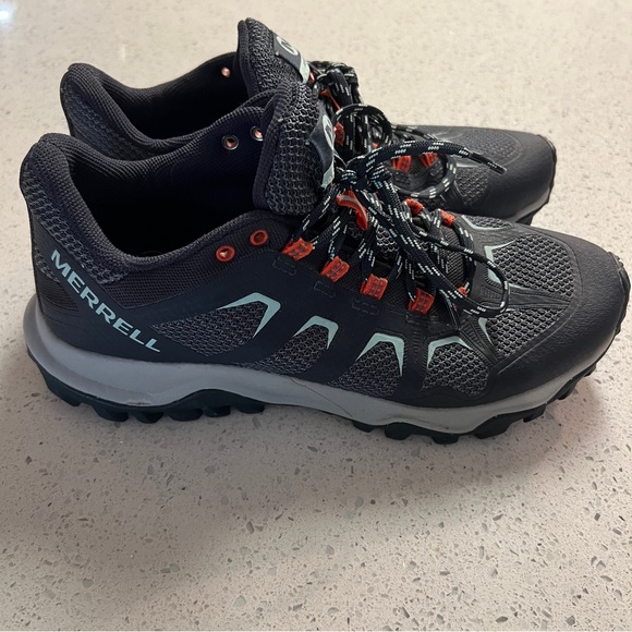 Merrell Shoes - Merrel Fiery Navy Blue & Red Hiking Shoes size 7.5